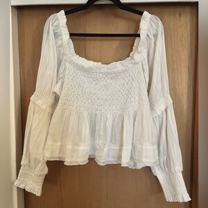 by Anthropologie White Peasant Blouse